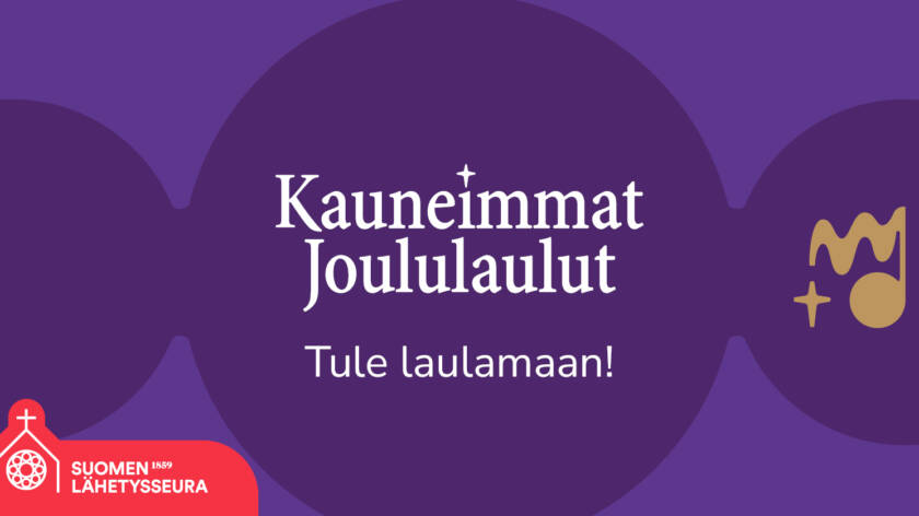 Tule laulamaan kauneimpia joululauluja! -tapahtumabanneri